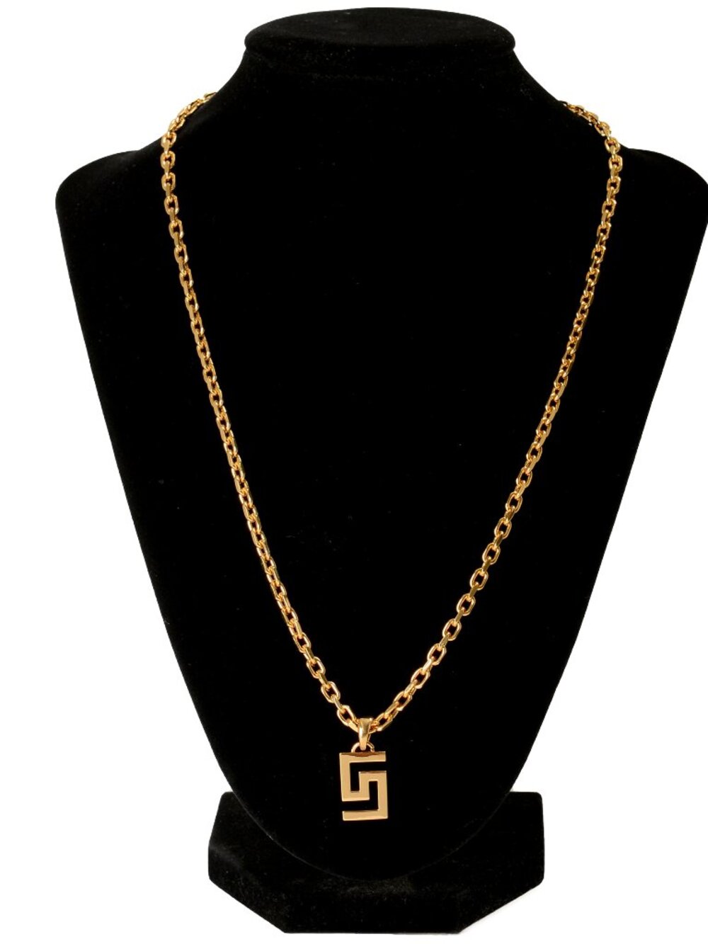 Versace Unisex Gold Color Metal Chain Necklace Pendant